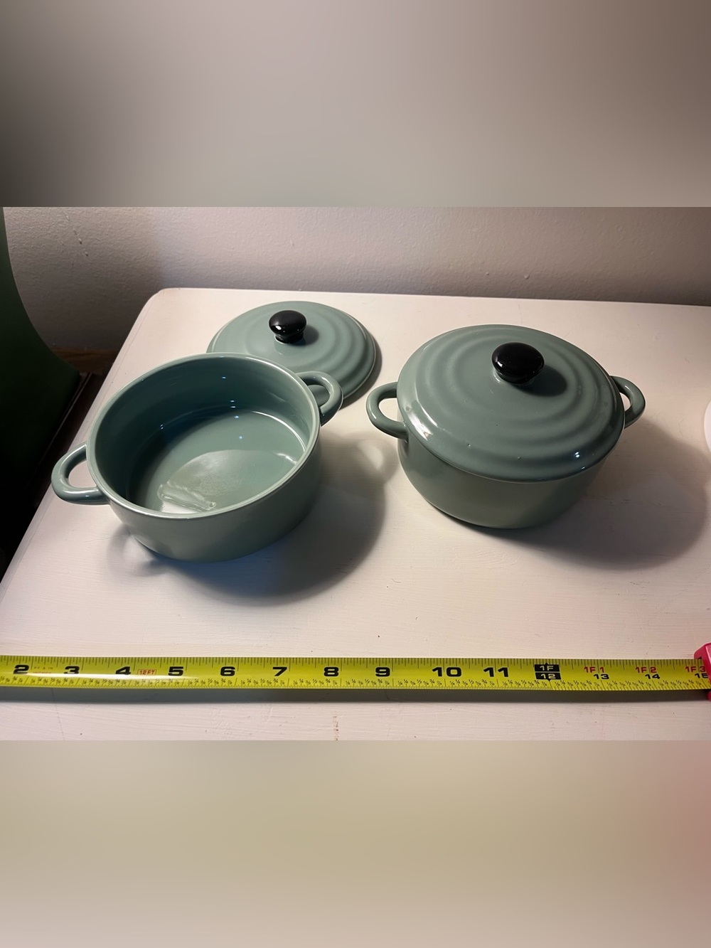 Mint Green Ceramic Covered Casserole Dish - Home Kitchen